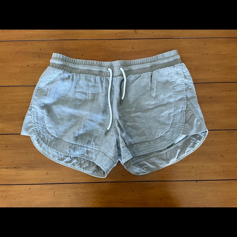 Athleta linen drawstring shorts - gray